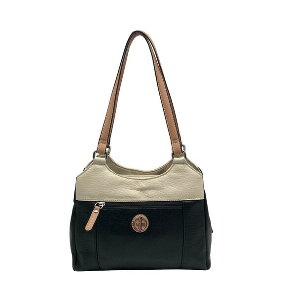 Giani Bernini Black Colorblock Pebbled 4 Poster Tote Bag - Picture 1 of 11